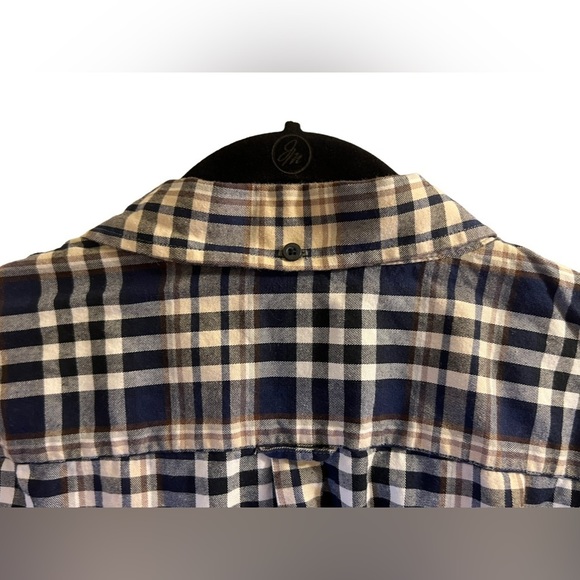 đť…şHAGGAR Clothing Navy Plaid Dress Shirt Sz XXL - Picture 6 of 7